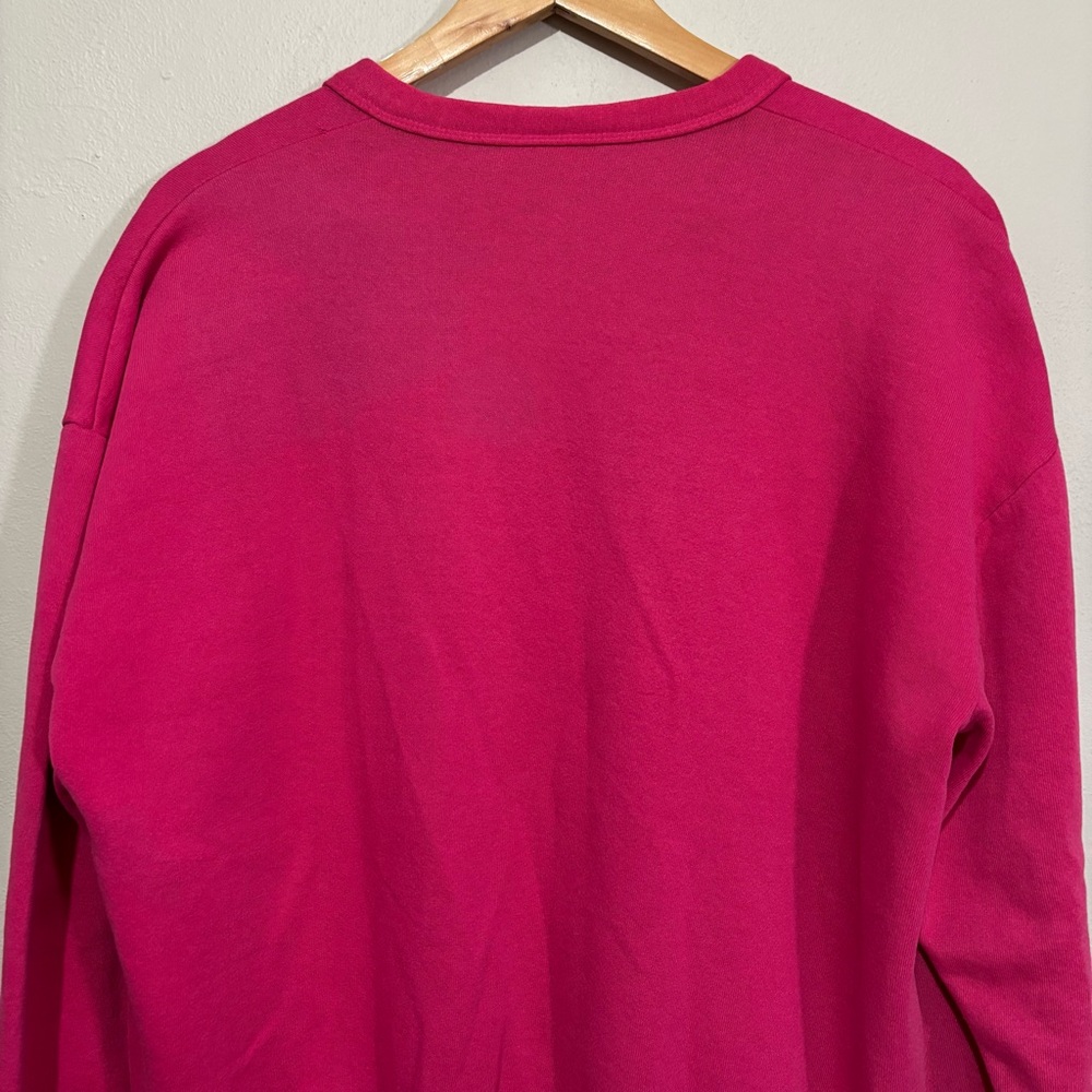 Jerzees Pink Sweatshirt Pocketed Cardigan Size Large Embroidered Abstract Print - Picture 6 of 9